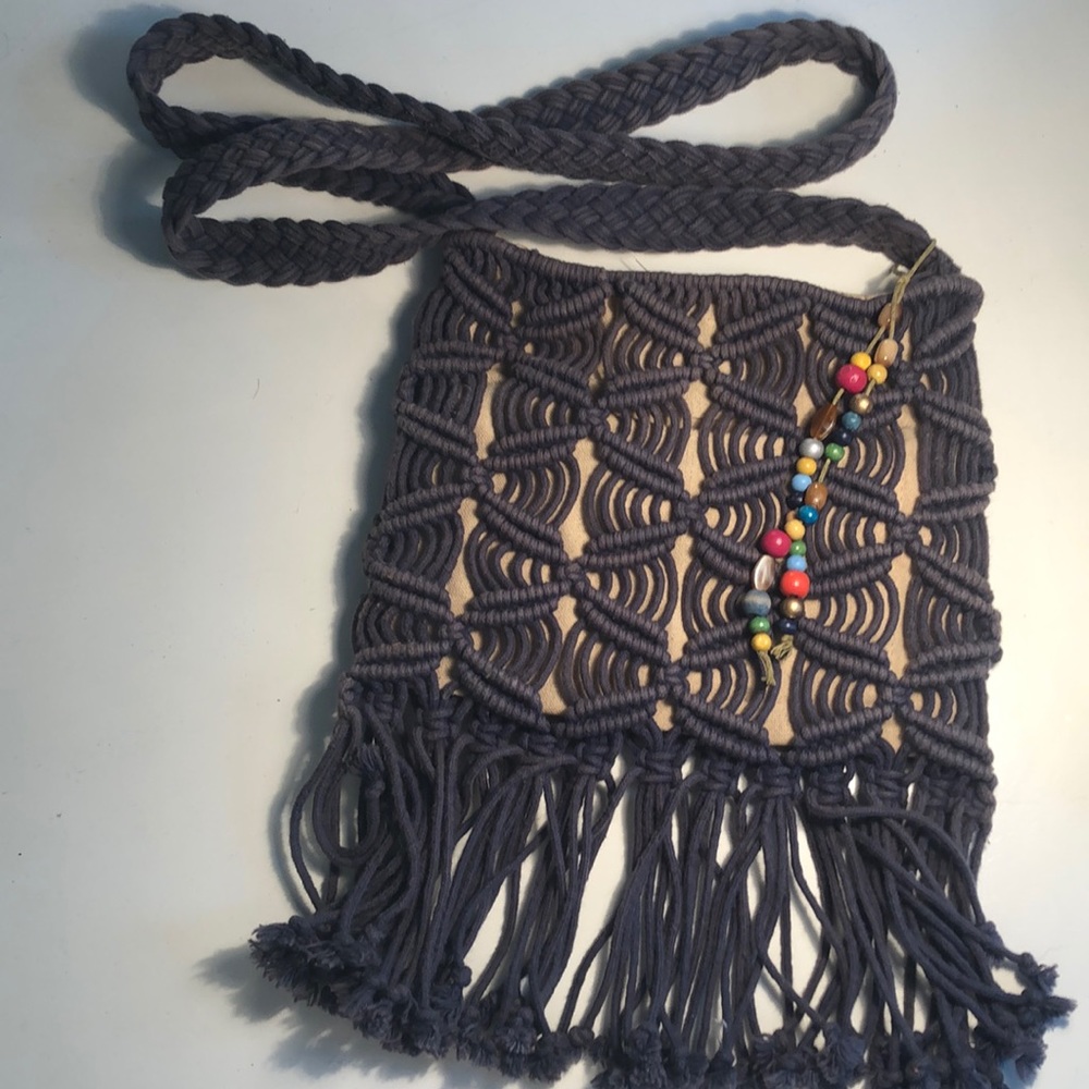 Lucky Brand blue fringe crossbody bag